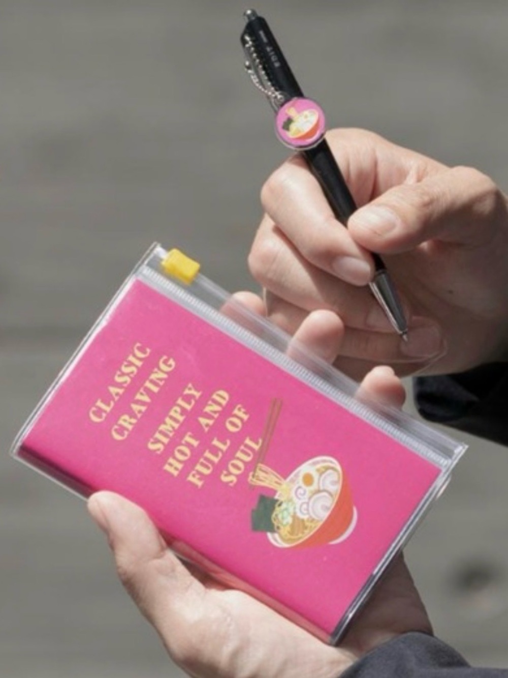 Pink Ramen Notebook with Black Pen